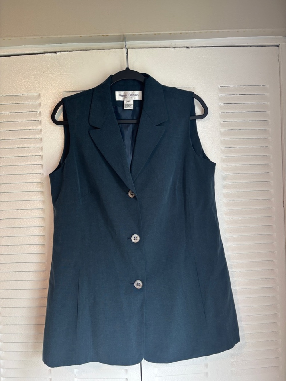 Rena Rowan Petite Sleeveless Blazer Vest Size 14P Chic Tailored Style - Picture 2 of 9